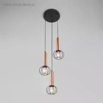 Светильник Parker, 3x40Вт E27, цвет чёрный;бронза