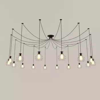 Светильник «Паук» 16хE27 40 Вт черный BayerLux