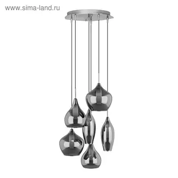 Светильник PENTOLA 6х25Вт G9 хром, дымчатый 40x140см