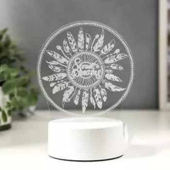 Светильник 3D ночник RISALUX «Перья», LED RGB, от сети, 9.51217 см