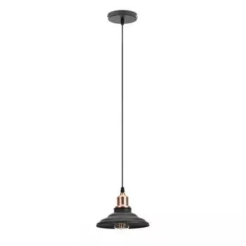 Светильник PL4 BK/RC E27 60W Н-плафона 13 см, подвеса 80 см, чёрный/медь