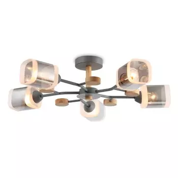 Светильник подвесной Ambrella light, Modern, TR3033233, 5хE27, цвет серый, дерево