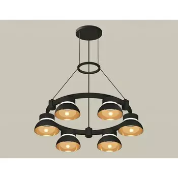 Светильник подвесной Ambrella light, XR92051002, GX53 LED 12 Вт, цвет чёрный песок, золото жёлтое, прозрачный