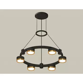 Светильник подвесной Ambrella light, XR92051102, GX53 LED 12 Вт, цвет чёрный песок, золото жёлтое