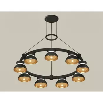 Светильник подвесной Ambrella light, XR92051702, GX53 LED 12 Вт, цвет чёрный песок, золото жёлтое, прозрачный