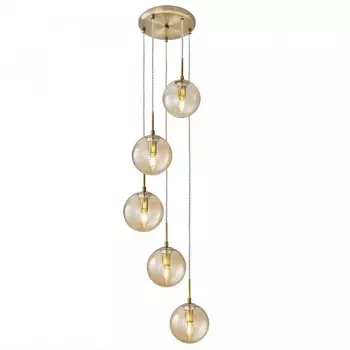 Светильник подвесной Citilux «Томми» CL102053, 36х36х56 см, 5х40Вт, E14, цвет коричневый