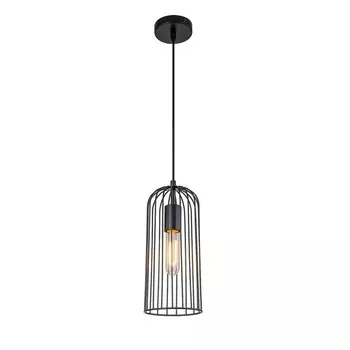 Светильник подвесной Escada, 10198/1S. 1х60Вт, E27, 130х130х285/1000 мм, цвет черный