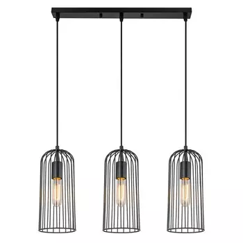 Светильник подвесной Escada, 10198/3S. 3х60Вт, E27, 590х130х285/970 мм, цвет черный