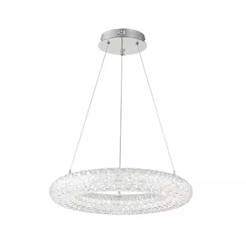 Светильник подвесной Escada, 10232/1LED. 1х36Вт, LED, 3900Лм, 3000/4000/6000К, 500х500х150/1500 мм, цвет хром/прозрачный
