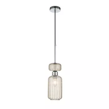 Светильник подвесной Escada, 1141/1S Chrome/Beige. 1х60Вт, E14, 120х120х500/1300 мм, цвет хром/бежевый