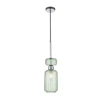 Светильник подвесной Escada, 1141/1S Chrome/Green. 1х60Вт, E14, 120х120х500/1300 мм, цвет хром/зеленый