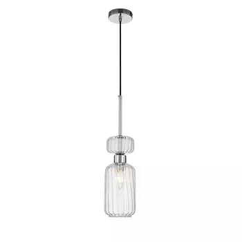 Светильник подвесной Escada, 1141/1S Chrome/Clear. 1х60Вт, E14, 120х120х500/1300 мм, цвет хром/прозрачный