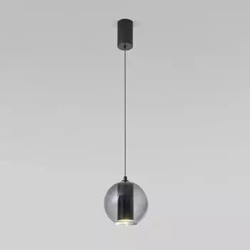Светильник подвесной Eurosvet Cobble 50258/1 LED, 6 Вт, 4000К, 429Лм, 150х150 мм, цвет чёрный, дымчатый
