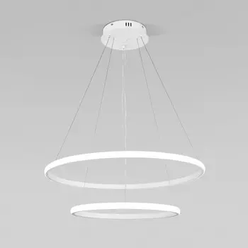 Светильник подвесной Eurosvet Collars 90264/2, LED, 92 Вт, 3300/4200/6500К, 7000Лм, 600х600 мм, пульт ДУ, цвет белый