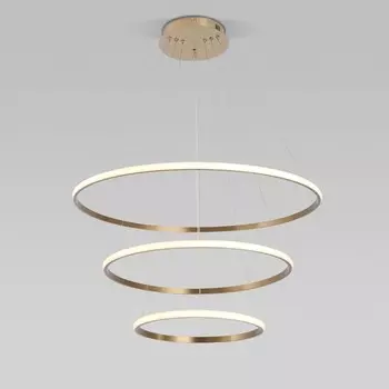 Светильник подвесной Eurosvet Collars 90264/3, LED, 155 Вт, 4200/6500К, 11500Лм, 800х800 мм, пульт ДУ, цвет латунь