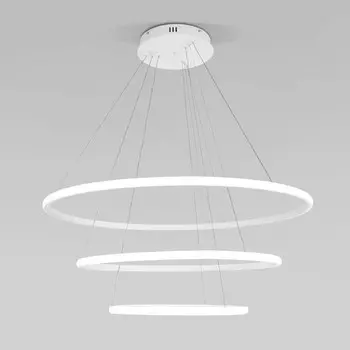 Светильник подвесной Eurosvet Collars 90264/3, LED, 155 Вт, 3300/4200/6500К, 11500Лм, 800х800 мм, пульт ДУ, цвет белый