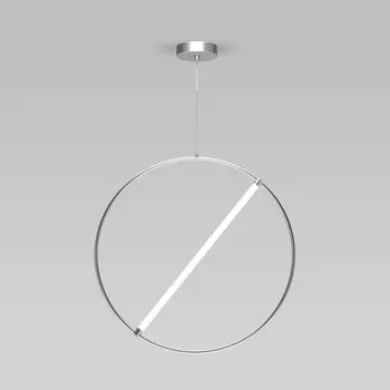 Светильник подвесной Eurosvet Element 90282/1, LED, 10 Вт, 3300/4200/6500К, 490Лм, 590х590х1000 мм, пульт ДУ, цвет хром