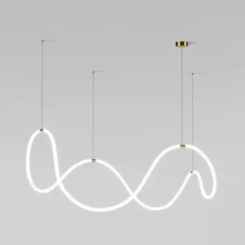 Светильник подвесной Eurosvet Full light 90288/1, LED, 65 Вт, 3300/4200/6500К, 7000Лм, 1400х900 мм, пульт ДУ, цвет латунь