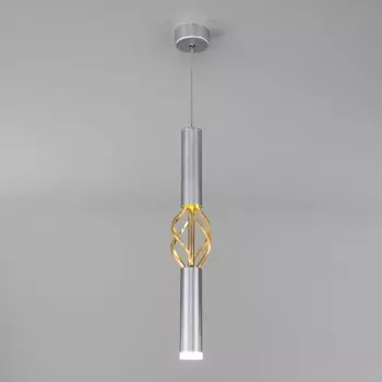 Светильник подвесной Eurosvet Lance 50191/1 LED, 8 Вт, 4200К, 383Лм, 40х40 мм, цвет серебро