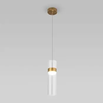 Светильник подвесной Eurosvet Lumen 50244/1 LED, 12 Вт, 4200К, 594Лм, 80х80 мм, цвет латунь