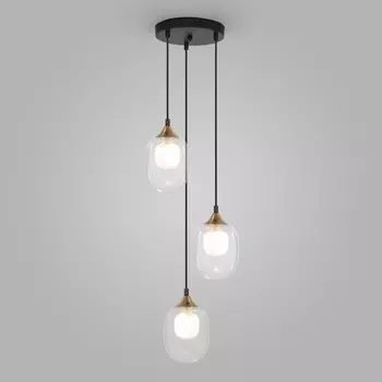 Светильник подвесной Eurosvet Spritz 70216/3, G9, 3х25Вт, 330х330х1160 мм, цвет латунь, чёрный