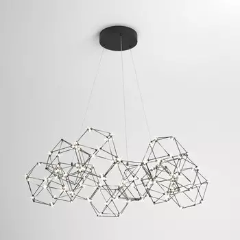 Светильник подвесной Eurosvet Uma 90169/12, LED, 55 Вт, 4000К, 3114Лм, 850х930 мм, цвет чёрный жемчуг