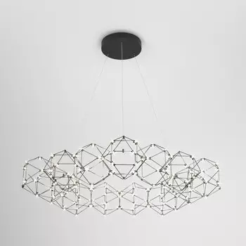 Светильник подвесной Eurosvet Uma 90169/15, LED, 69 Вт, 4000К, 4530Лм, 1060х1060 мм, цвет чёрный жемчуг