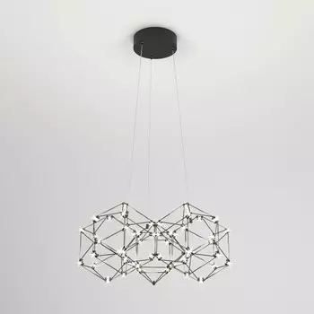 Светильник подвесной Eurosvet Uma 90169/5, LED, 25 Вт, 4000К, 1461Лм, 470х470 мм, цвет чёрный жемчуг