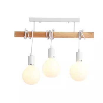 Светильник подвесной Evoluce. SL1142.503.03. Bagetti. 3х60 Вт, E27, 55х10х30 см, цвет белый, светлое дерево