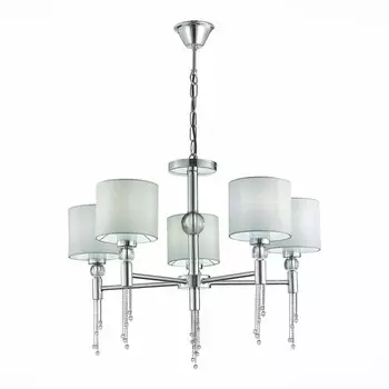 Светильник подвесной Evoluce. SLE105173-05. Primma. 5х60 Вт, E27, 65х65х48 см, цвет хром