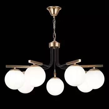 Светильник подвесной Evoluce. SLE106803-07. Sonco. 7х40 Вт, E14, 50х57х37 см, цвет французское золото, чёрный