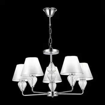 Светильник подвесной Evoluce. SLE107413-05. Dalida. 5х60 Вт, E14, 65х65х41 см, цвет хром