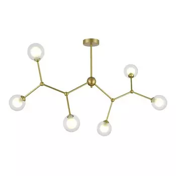 Светильник подвесной Evoluce. SLE1106-203-06. Arcus. 6х5 Вт, G9, 4000K, 108х108х59 см, цвет золотистый