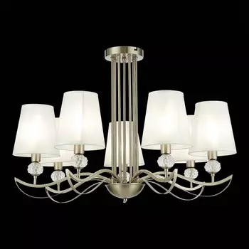 Светильник подвесной Evoluce. SLE111203-07. Bergamo. 7х40 Вт, E14, 74х74х31 см, цвет никель, прозрачный