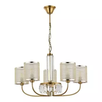 Светильник подвесной Evoluce. SLE1119-303-05. Ellisse. 5х40 Вт, E14, 65х65х39 см, цвет латунь