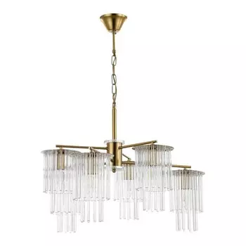 Светильник подвесной Evoluce. SLE1122-303-06. Lynden. 6х40 Вт, E14, 71х71х47 см, цвет латунь