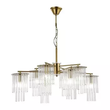 Светильник подвесной Evoluce. SLE1122-303-08. Lynden. 8х40 Вт, E14, 79х79х47 см, цвет латунь