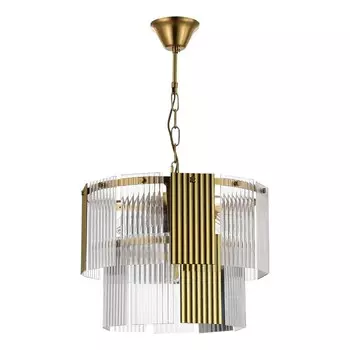 Светильник подвесной Evoluce. SLE1123-303-05. Tresa. 5х40 Вт, E14, 40х40х32 см, цвет латунь