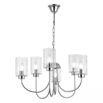 Светильник подвесной Evoluce. SLE1127-103-06. Tilda. 6х40 Вт, E14, 65х65х37 см, цвет хром