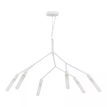 Светильник подвесной Evoluce. SLE1129-503-06. Kaito. 6х5 Вт, G9, 4000K, 69х69х100 см, цвет белый