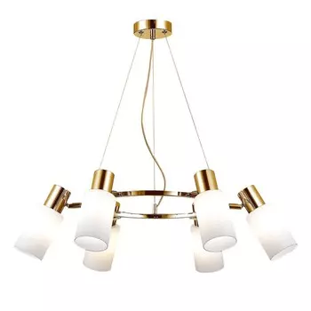 Светильник подвесной Evoluce. SLE1139-303-06. Gessi. 6х60 Вт, E14, 72х72х19 см, цвет латунь