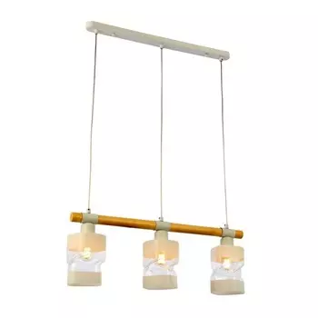 Светильник подвесной Evoluce. SLE114503-03. Abiritto. 3х60 Вт, E27, 60х10х20,5 см, цвет белый, светлое дерево