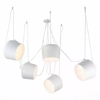 Светильник подвесной Evoluce. SLE120653-05. Trieste. 5х40 Вт, E27, 200х см, цвет белый