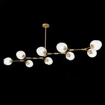 Светильник подвесной Evoluce. SLE154823-09. Rametto. 9х40 Вт, E27, 233х82х33 см, цвет золотистый