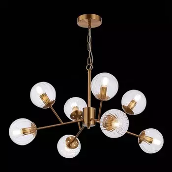 Светильник подвесной Evoluce. SLE220803-08. Andria. 8х40 Вт, E14, 74х74х52 см, цвет латунь