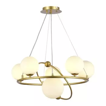 Светильник подвесной Evoluce. SLE2210-203-06. Artu. 6х5 Вт, G9, 4000K, 60х60х41 см, цвет золотой