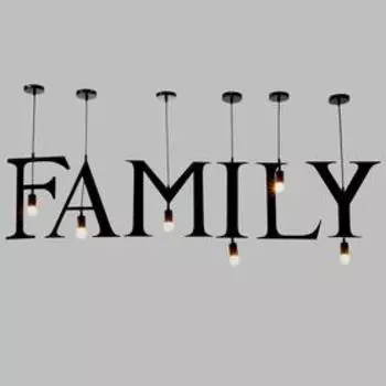 Светильник подвесной "FAMILY" 6х40Вт E27 черный