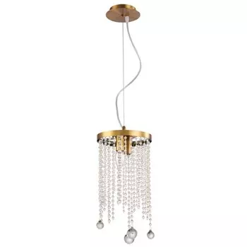 Светильник подвесной хрустальный Smira 2xE14 40Вт, размер 20x20x36-80 см, цвет бронза