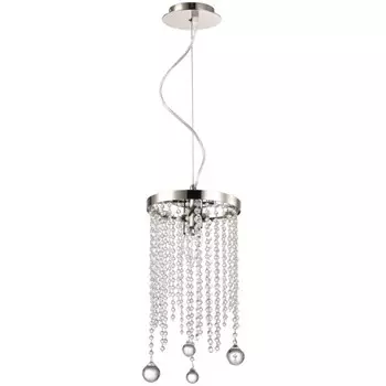 Светильник подвесной хрустальный Smira 2xE14 40Вт, размер 20x20x36-80 см, цвет никель