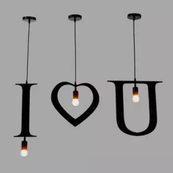 Светильник подвесной "I U" 3х40Вт E27 черный